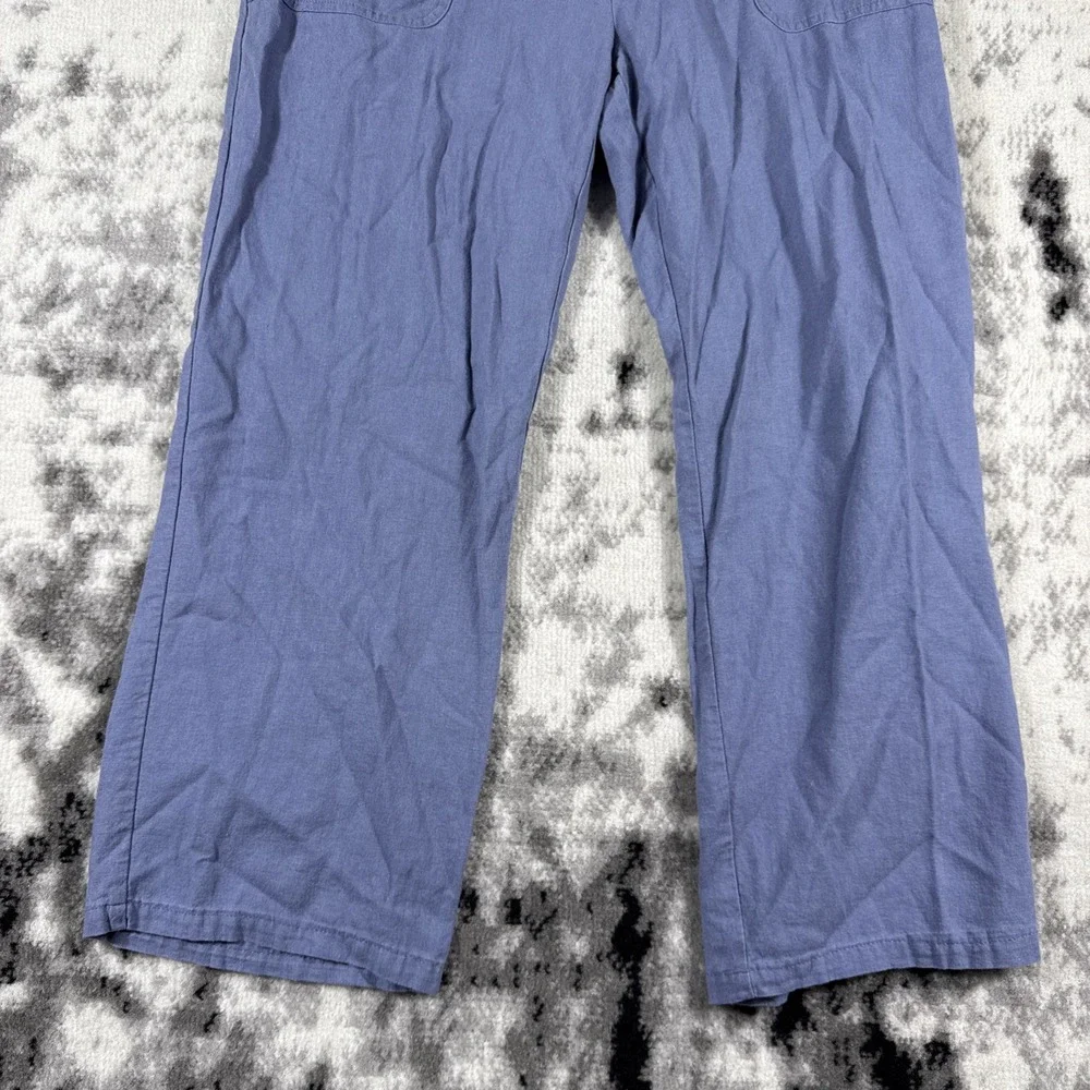 Love Tree Pants Womens Size Large Blue Wide Linen Viscose‎ Pull On Hippie